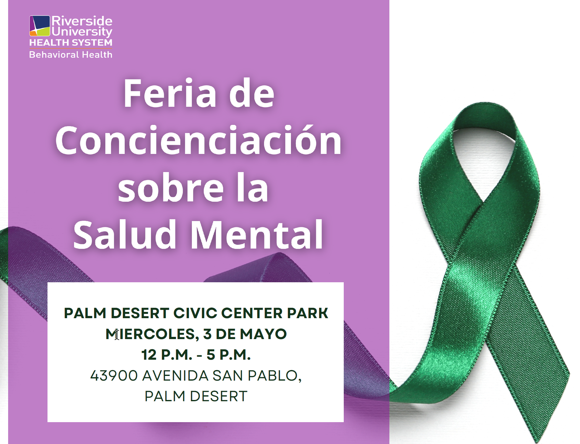 Mental Health Month - Palm Desert | Riverside University Health System